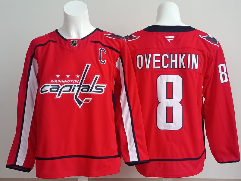 Men 2025 Washington Capitals #8 Ovechkin Red Fanatics Home Premium NHL Jersey style 1->washington capitals->NHL Jersey